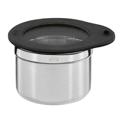 Rösle 16553 Paslanmaz Çelik Silikon ve Cam Kapaklı Saklama Kabı, 0.3 L - 1