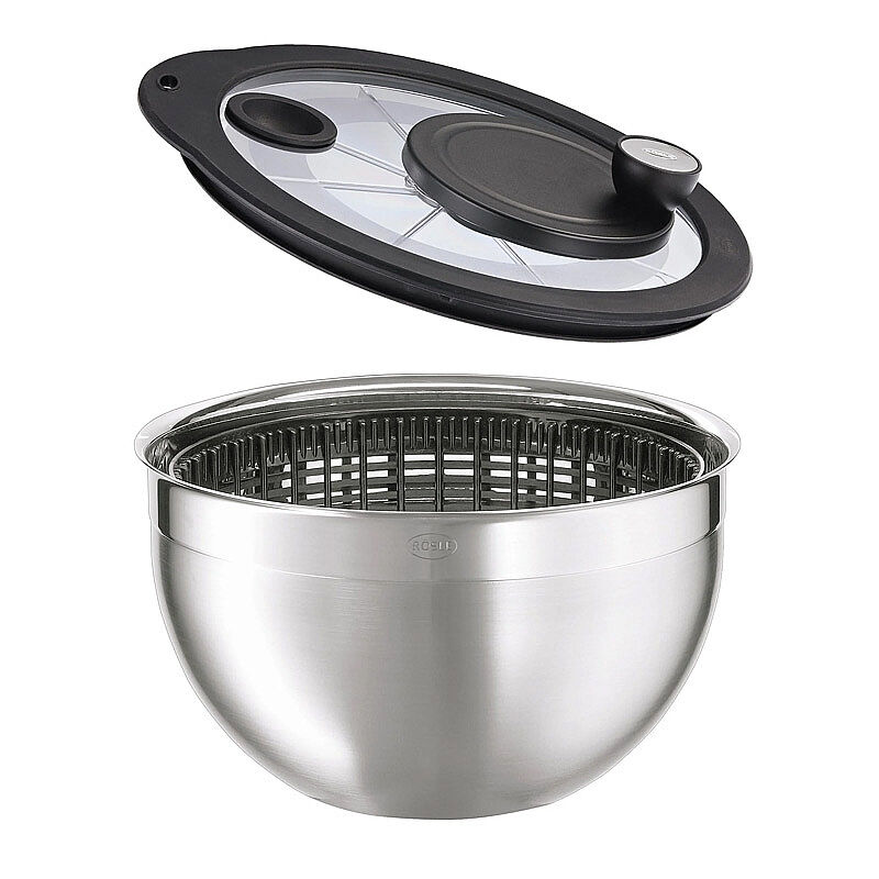 Rösle 16695 Cam Kapaklı Salata Kurutucu, 24 cm, 5.4 L - Rösle