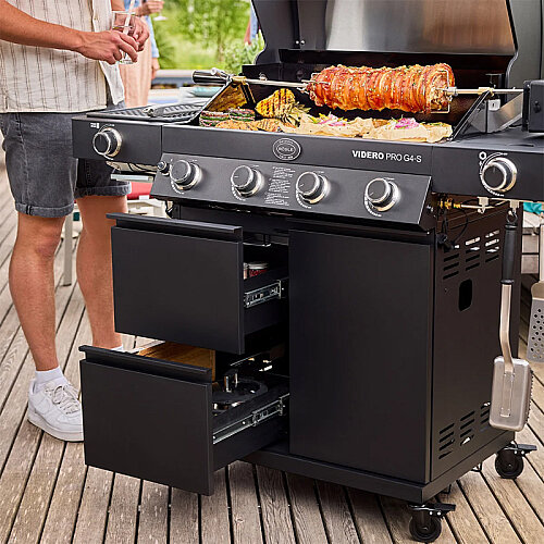 Rösle 25577 Videro PRO G4-S Vario Barbekü İstasyonu, Doğalgazlı, Siyah - 8