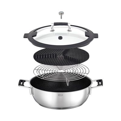 Rösle 91978 Silence Pro Aroma Buharlı Pişirme Tenceresi, 28 cm - 2