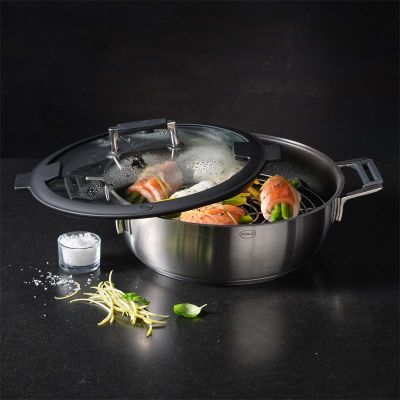 Rösle 91978 Silence Pro Aroma Buharlı Pişirme Tenceresi, 28 cm - 6