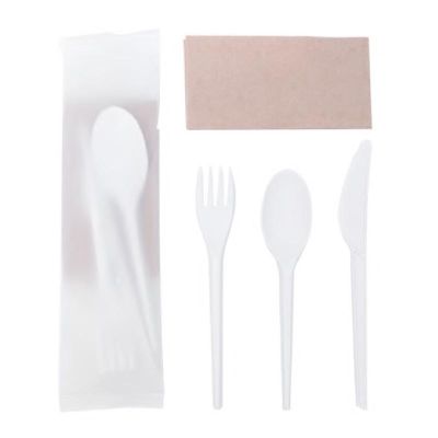 Rubikap Compostable Çatal Kaşık Bıçak Seti, Peçete Dahil - 1
