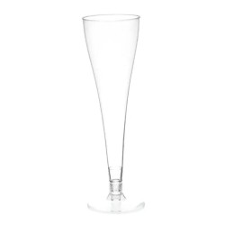 Rubikap Disposable Champagne Glass, 120 ml, Clear - Rubikap