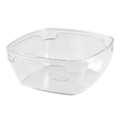 Rubikap Disposable Crystal Thick Square Bowl, 300 ml, Clear - Rubikap