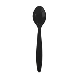 Rubikap Disposable Sundea Ice Cream Spoon, 12.5 cm, Black - Rubikap