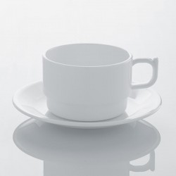 Rubikap Polycarbonate Cup and Saucer, 200 ml, White - Rubikap