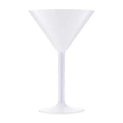 Rubikap Premium Polycarbonate Martini Glass, 200 ml, White - Rubikap