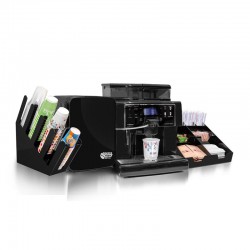 Saeco Aulika Evo Focus Coffee Machine + Coffee Tech Milk Cooler + Cup Holder Stand + Napkin and Stirrer Stand - 3