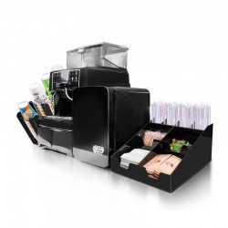 Saeco Aulika Evo Top HSC Coffee Machine + Coffee Tech Milk Cooler + Cup Holder Stand + Coffee Tech Napkin and Stirrer Stand, Plexi - 2