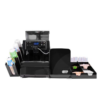 Saeco Aulika Evo Top HSC Kahve Makinesi + Coffee Tech Süt Soğutucu + Bardaklık Standı + Coffee Tech Peçete ve Karıştırıcı Standı, Pleksi - Saeco