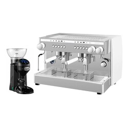 Saeco Perfetta Tall Cup Espresso Kahve Makinesi, 2 Gruplu, Beyaz + Cunill Tranquilo Tron Kahve Değirmeni - Saeco