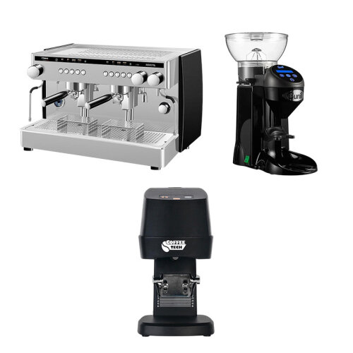 Saeco Perfetta Tam Otomatik Tall Cup Espresso Kahve Makinesi, 2 Gruplu, Siyah + Cunill Tranquilo Tron Kahve Değirmeni + Coffeetech IT-58 Otomatik Tamper - Saeco