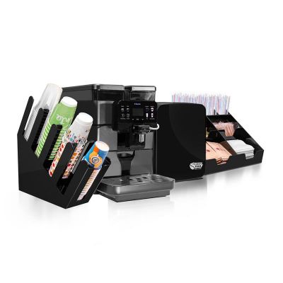 Saeco Royal Evo OTC Coffee Machine + Coffee Tech Milk Cooler + Cup Holder Stand + Napkin and Stirrer Stand - Saeco