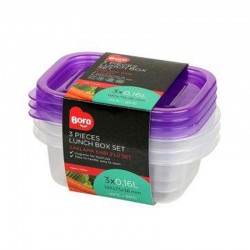 Bora Plastik Saklama Kabı, Dikdörtgen, Mini, Sığ, 3'lü Set, 160 ml - Bora Plastik