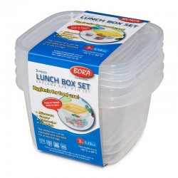 Bora Plastik Kare Saklama Kabı, 3'lü , 1150 ml - Bora Plastik