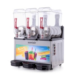 Samixir SLUSH36 Allure Triple Ice Slush Granita Milkshake ve Soğuk Meyve Suyu Dispenseri, 12+12+12 L, Inox - Samixir (1)