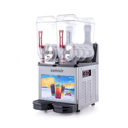 Samixir SLUSH24 Allure Twin Ice Slush Granita Milkshake ve Soğuk Meyve Suyu Dispenseri, 12+12 L, Inox - Samixir (1)