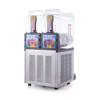 Samixir SLUSH24 Allure Twin Ice Slush Granita Milkshake ve Soğuk Meyve Suyu Dispenseri, 12+12 L, Inox - Samixir