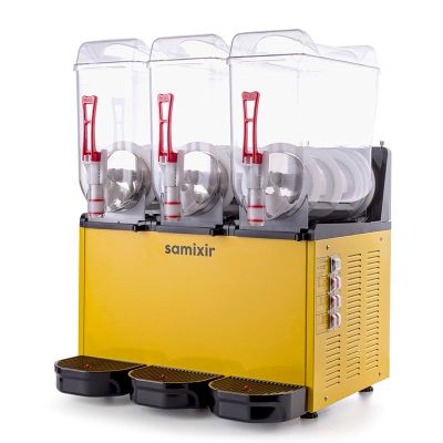 Samixir SLUSH36.Y Ice Slush Triple Milkshake Meyve Suyu Dispenseri, 12+12+12 L, Sarı - 2