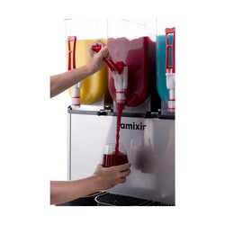 Samixir SLUSH36.Y Ice Slush Triple Milkshake Meyve Suyu Dispenseri, 12+12+12 L, Sarı - 4