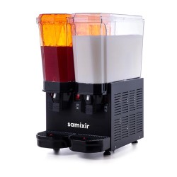 Samixir 40.SMB Klasik Twin Soğuk İçecek Dispenseri, 20+20 L, Fıskiyeli ve Karıştırıcılı, Siyah 