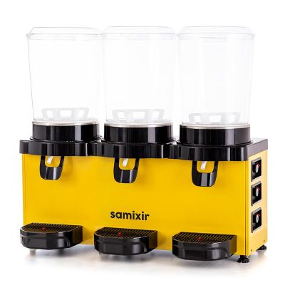 Samixir MMM30 Panaromik Triple Soğuk İçecek Dispenseri, 10 L+10 L+10 L, Sarı - Samixir