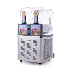 Samixir SLUSH12.IA Twin Allure Ice Slush Granita Fruit Juice Dispenser, 12+12 L, Inox - Thumbnail