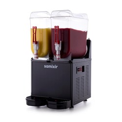 Samixir SLUSH24.B Twin Ice Slush Granita Fruit Juice Dispenser, 12+12 L, Black - Thumbnail