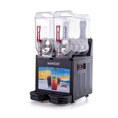 Samixir SLUSH24.BA Twin Allure Ice Slush Granita Fruit Juice Dispenser, 12+12 L, Black - 2
