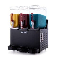 Samixir SLUSH36.B Triple Ice Slush Granita Fruit Juice Dispenser, 12+12+12 L, Black - Thumbnail
