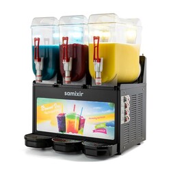 Samixir SLUSH36.BA Allure Triple Ice Slush Granita Fruit Juice Dispenser, 12+12+12 L, Black - Thumbnail