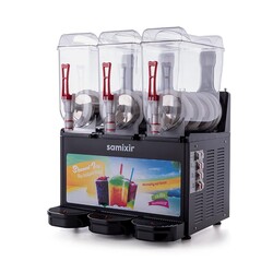 Samixir SLUSH36.BA Allure Triple Ice Slush Granita Fruit Juice Dispenser, 12+12+12 L, Black - Thumbnail