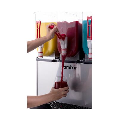  Samixir SLUSH36.I Triple Ice Slush Granita Fruit Juice Dispenser, 12+12+12 L, Inox - 4