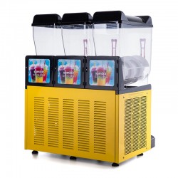 Samixir SLUSH36.Y Triple Ice Slush Granita Fruit Juice Dispenser, 12+12+12 L, Yellow - Thumbnail