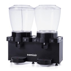 Samixir SM44 Panoramic Twin Cold Beverage Dispenser, Spray and Mixer, Analog, 22+22 L, Black - Thumbnail