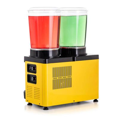 Samixir SS20 Twin Panaromik Fıskiyeli Soğuk İçecek Dispenseri, 10 L+10 L, Sarı - Samixir