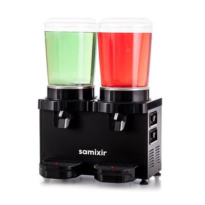 Samixir SS20 Twin Panoramic Fountain Cold Drink Dispenser, 10 L+10 L, Black - Samixir