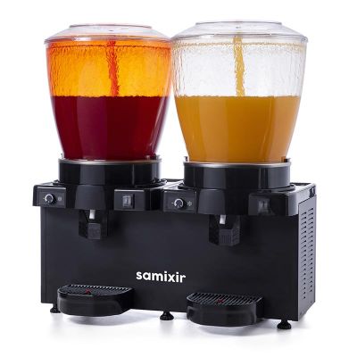 Samixir SS44 Panoramic Twin Cold Beverage Dispenser 22 L+22 L, Analog, Black - 1