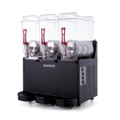 Samixir SLUSH36 Triple Ice Slush Granita Milkshake ve Soğuk Meyve Suyu Dispenseri, 12+12+12 L, Siyah - Samixir