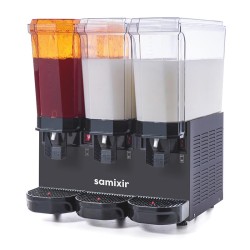 Samixir 60.SMMB Triple Klasik Fıskiyeli Karıştırıcılı ve Karıştırıcılı Soğuk İçecek Dispenseri, 20+20+20 L, Siyah 