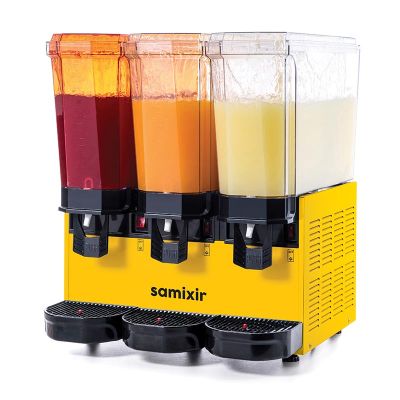 Samixir 60.SSSY Triple Klasik Fıskiyeli Soğuk İçecek Dispenseri, 20+20+20 L, Sarı - Samixir