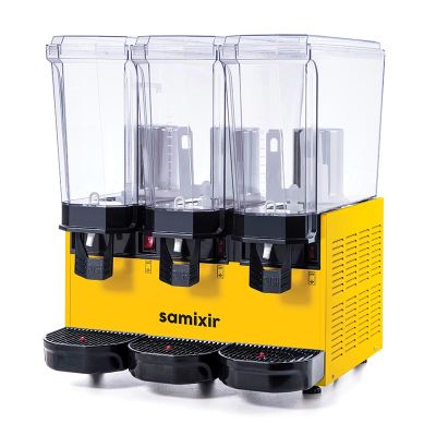 Samixir 60.SSMY Triple Klasik Fıskiyeli ve Fıskiyeli Karıştırıcılı Soğuk İçecek Dispenseri, 20+20+20 L, Sarı - 2
