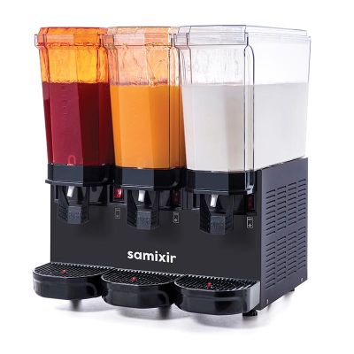 Samixir 60.SSMB Triple Klasik Fıskiyeli ve Fıskiyeli Karıştırıcılı Soğuk İçecek Dispenseri, 20+20+20 L, Siyah - Samixir