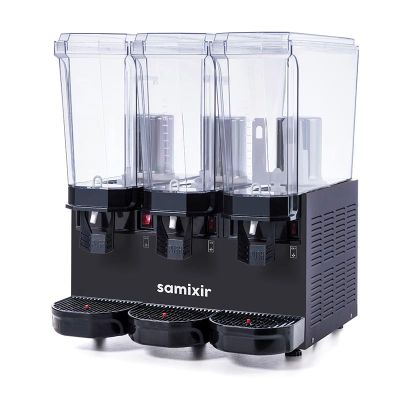 Samixir 60.SSMB Triple Klasik Fıskiyeli ve Fıskiyeli Karıştırıcılı Soğuk İçecek Dispenseri, 20+20+20 L, Siyah - Samixir