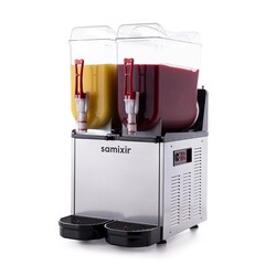 Samixir SLUSH24 Twin Ice Slush Granita Milkshake ve Soğuk Meyve Suyu Dispenseri, 12+12 L, Inox - Thumbnail