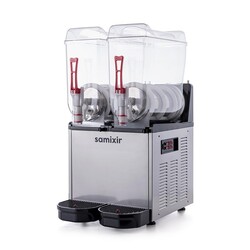 Samixir SLUSH24.I Twin Ice Slush Granita Milkshake ve Soğuk Meyve Suyu Dispenseri, 12+12 L, Inox - Samixir (1)