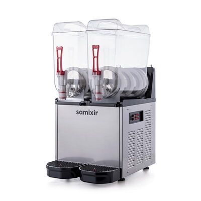 Samixir SLUSH24.I Twin Ice Slush Granita Milkshake ve Soğuk Meyve Suyu Dispenseri, 12+12 L, Inox - Samixir
