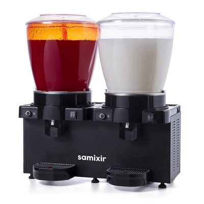 Samixir SM44 Panaromik Analog Twin Soğuk İçecek Dispenseri, 22+22 L, Fıskiyeli ve Karıştırıcılı, Siyah - 1