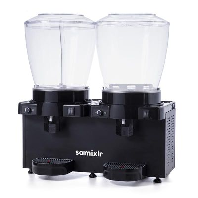 Samixir SM44 Panaromik Analog Twin Soğuk İçecek Dispenseri, 22+22 L, Fıskiyeli ve Karıştırıcılı, Siyah - 2
