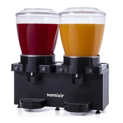 Samixir MM44.AB Panaromik Analog Twin Soğuk İçecek Dispenseri, 22+22 L, Karıştırıcılı, Siyah - Samixir
